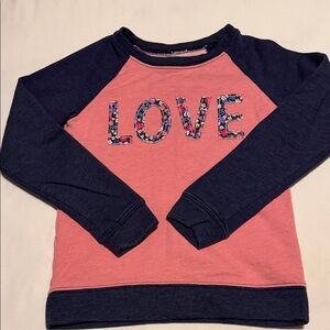 Cherokee Pink and Navy Long Sleeve Love Sweatshirt